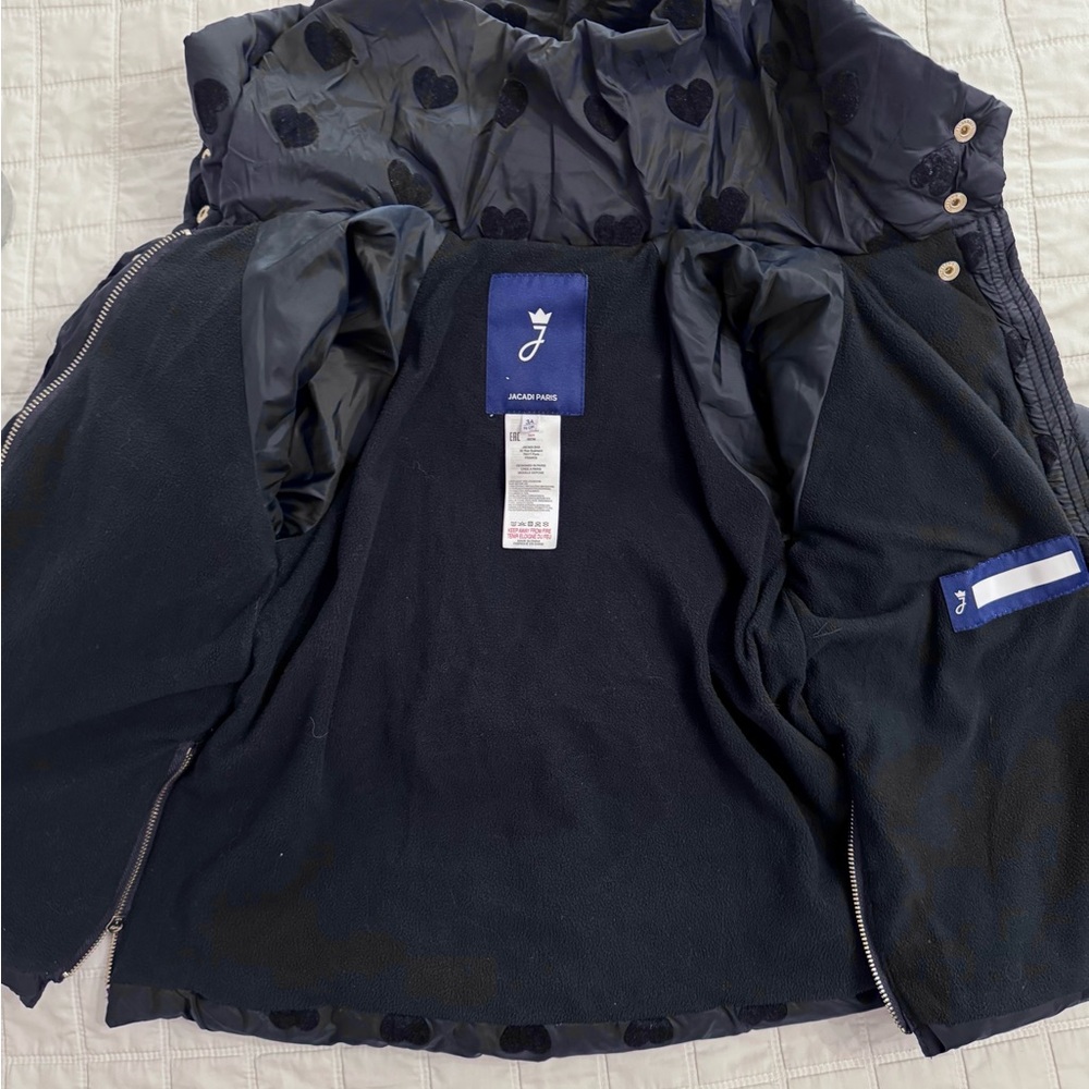Jacadi Navy Heart Patterned Puffer Coat - Picture 14 of 14